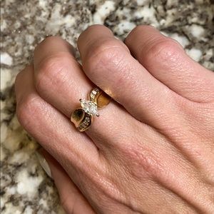 REDUCED- 14K marquise diamond ring
